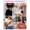 imageBOSTANTEN Keychain Wallet RFID Leather Credit Card Holder Wristlet Wallets for Women with Coin Purse  Lipstick Case BeigeBrownZPurple