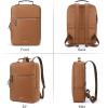 imageBOSTANTEN Leather Backpack 156 inch Laptop Bag Travel Casual Computer Backpack College Business Work Shoulder Bags with Trolley Sleeve for Women Men BrownBrown