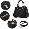 imageBOSTANTEN Leather Handbags for Women Designer Satchel Purses Top Handle Tote Work Shoulder BagsA3black