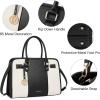 imageBOSTANTEN Leather Handbags for Women Designer Satchel Purses Top Handle Tote Work Shoulder BagsAblackbeige