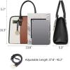 imageBOSTANTEN Leather Handbags for Women Designer Satchel Purses Top Handle Tote Work Shoulder BagsAblackbrown