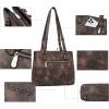 imageBOSTANTEN Leather Handbags for Women Designer Satchel Purses Top Handle Tote Work Shoulder BagsTwon Tone Coffeevegan Leather