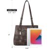 imageBOSTANTEN Leather Handbags for Women Designer Satchel Purses Top Handle Tote Work Shoulder BagsTwon Tone Coffeevegan Leather