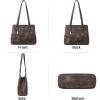 imageBOSTANTEN Leather Handbags for Women Designer Satchel Purses Top Handle Tote Work Shoulder BagsTwon Tone Coffeevegan Leather