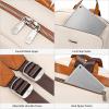 imageBOSTANTEN Leather Laptop Backpack for Women156 inch Computer Backpack Purse College Daypack Work Travel Bag BlackbrownBeige