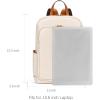 imageBOSTANTEN Leather Laptop Backpack for Women156 inch Computer Backpack Purse College Daypack Work Travel Bag BlackbrownBeige
