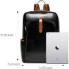 imageBOSTANTEN Leather Laptop Backpack for Women156 inch Computer Backpack Purse College Daypack Work Travel Bag BlackbrownBlack