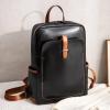 imageBOSTANTEN Leather Laptop Backpack for Women156 inch Computer Backpack Purse College Daypack Work Travel Bag BlackbrownBlack