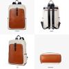 imageBOSTANTEN Leather Laptop Backpack for Women156 inch Computer Backpack Purse College Daypack Work Travel Bag BlackbrownBmbeigeyellow