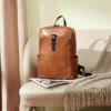 imageBOSTANTEN Leather Laptop Backpack for Women156 inch Computer Backpack Purse College Daypack Work Travel Bag BlackbrownBrown