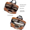 imageBOSTANTEN Leather Laptop Backpack for Women156 inch Computer Backpack Purse College Daypack Work Travel Bag BlackbrownBrown