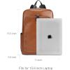 imageBOSTANTEN Leather Laptop Backpack for Women156 inch Computer Backpack Purse College Daypack Work Travel Bag BlackbrownBrown