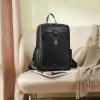 imageBOSTANTEN Leather Laptop Backpack for Women156 inch Computer Backpack Purse College Daypack Work Travel Bag BlackbrownPlain Black