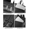 imageBOSTANTEN Leather Laptop Backpack for Women156 inch Computer Backpack Purse College Daypack Work Travel Bag BlackbrownPlain Black