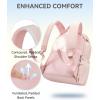 imageBOSTANTEN Puffer Backpack for Women 156 Inch College Laptop Backpack with RFID Pocket Water Resistant Casual Travel Daypack KhakiPink