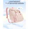 imageBOSTANTEN Puffer Backpack for Women 156 Inch College Laptop Backpack with RFID Pocket Water Resistant Casual Travel Daypack KhakiPink