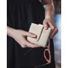 imageBOSTANTEN Slim Wallet for Women Small RFID Blocking Credit Card Holder Leather Bifold Wallets with Zipper Coin Pocket BlackBeige