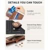 imageBOSTANTEN Slim Women Wallet Leather RFID Credit Card Holder Bifold Ladies Wallets with Zipper Coin Pocket Beige and BrownBlackBrown