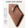 imageBOSTANTEN Slim Women Wallet Leather RFID Credit Card Holder Bifold Ladies Wallets with Zipper Coin Pocket Beige and BrownBrown