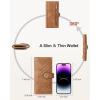 imageBOSTANTEN Slim Women Wallet Leather RFID Credit Card Holder Bifold Ladies Wallets with Zipper Coin Pocket Beige and BrownCamel