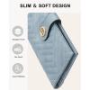 imageBOSTANTEN Slim Women Wallet Leather RFID Credit Card Holder Bifold Ladies Wallets with Zipper Coin Pocket Beige and BrownLight Blue