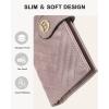 imageBOSTANTEN Slim Women Wallet Leather RFID Credit Card Holder Bifold Ladies Wallets with Zipper Coin Pocket Beige and BrownLight Purple