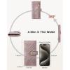 imageBOSTANTEN Slim Women Wallet Leather RFID Credit Card Holder Bifold Ladies Wallets with Zipper Coin Pocket Beige and BrownLight Purple