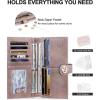 imageBOSTANTEN Slim Women Wallet Leather RFID Credit Card Holder Bifold Ladies Wallets with Zipper Coin Pocket Beige and BrownLight Purple
