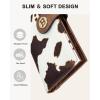imageBOSTANTEN Slim Women Wallet Leather RFID Credit Card Holder Bifold Ladies Wallets with Zipper Coin Pocket Beige and BrownQBrown Cow Print