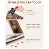 imageBOSTANTEN Slim Women Wallet Leather RFID Credit Card Holder Bifold Ladies Wallets with Zipper Coin Pocket Beige and BrownSBeige and Brown