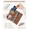 imageBOSTANTEN Slim Women Wallet Leather RFID Credit Card Holder Bifold Ladies Wallets with Zipper Coin Pocket Beige and BrownSBeige and Brown