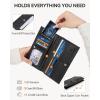 imageBOSTANTEN Slim Women Wallet Leather RFID Credit Card Holder Bifold Ladies Wallets with Zipper Coin Pocket Beige and BrownSBlack