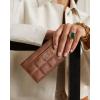 imageBOSTANTEN Slim Women Wallet Leather RFID Credit Card Holder Bifold Ladies Wallets with Zipper Coin Pocket Beige and BrownSBrown