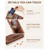imageBOSTANTEN Slim Women Wallet Leather RFID Credit Card Holder Bifold Ladies Wallets with Zipper Coin Pocket Beige and BrownSBrown