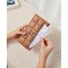 imageBOSTANTEN Slim Women Wallet Leather RFID Credit Card Holder Bifold Ladies Wallets with Zipper Coin Pocket Beige and BrownSCamel