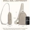 imageBOSTANTEN Sling Bag Quilted Crossbody Bags for Women Cross Body Purse Leather Fanny Pack with Adjustable Guitar StrapDgrey