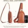 imageBOSTANTEN Sling Bag Quilted Crossbody Bags for Women Cross Body Purse Leather Fanny Pack with Adjustable Guitar StrapDred Brown