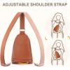imageBOSTANTEN Sling Bag Quilted Crossbody Bags for Women Cross Body Purse Leather Fanny Pack with Adjustable Guitar StrapDred Brown