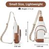 imageBOSTANTEN Sling Bag for Women Crossbody Purse Crossbody Bag Leather Chest Bag with Adjustable Guitar Strap for TravelAbeige