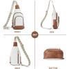imageBOSTANTEN Sling Bag for Women Crossbody Purse Crossbody Bag Leather Chest Bag with Adjustable Guitar Strap for TravelAbeige