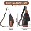 imageBOSTANTEN Sling Bag for Women Crossbody Purse Crossbody Bag Leather Chest Bag with Adjustable Guitar Strap for TravelAblack and Brown