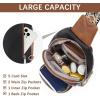 imageBOSTANTEN Sling Bag for Women Crossbody Purse Crossbody Bag Leather Chest Bag with Adjustable Guitar Strap for TravelAblack and Brown