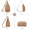 imageBOSTANTEN Sling Bag for Women Crossbody Purse Crossbody Bag Leather Chest Bag with Adjustable Guitar Strap for TravelAcamel Brown
