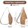 imageBOSTANTEN Sling Bag for Women Crossbody Purse Crossbody Bag Leather Chest Bag with Adjustable Guitar Strap for TravelAcamel Brown