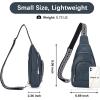 imageBOSTANTEN Sling Bag for Women Crossbody Purse Crossbody Bag Leather Chest Bag with Adjustable Guitar Strap for TravelAdeep Blue