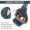imageBOSTANTEN Sling Bag for Women Crossbody Purse Crossbody Bag Leather Chest Bag with Adjustable Guitar Strap for TravelAdeep Blue