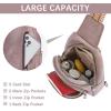 imageBOSTANTEN Sling Bag for Women Crossbody Purse Crossbody Bag Leather Chest Bag with Adjustable Guitar Strap for TravelAdeep Purple
