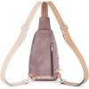 imageBOSTANTEN Sling Bag for Women Crossbody Purse Crossbody Bag Leather Chest Bag with Adjustable Guitar Strap for TravelAdeep Purple
