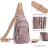 imageBOSTANTEN Sling Bag for Women Crossbody Purse Crossbody Bag Leather Chest Bag with Adjustable Guitar Strap for TravelAdeep Purple