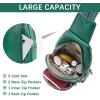 imageBOSTANTEN Sling Bag for Women Crossbody Purse Crossbody Bag Leather Chest Bag with Adjustable Guitar Strap for TravelAgreen